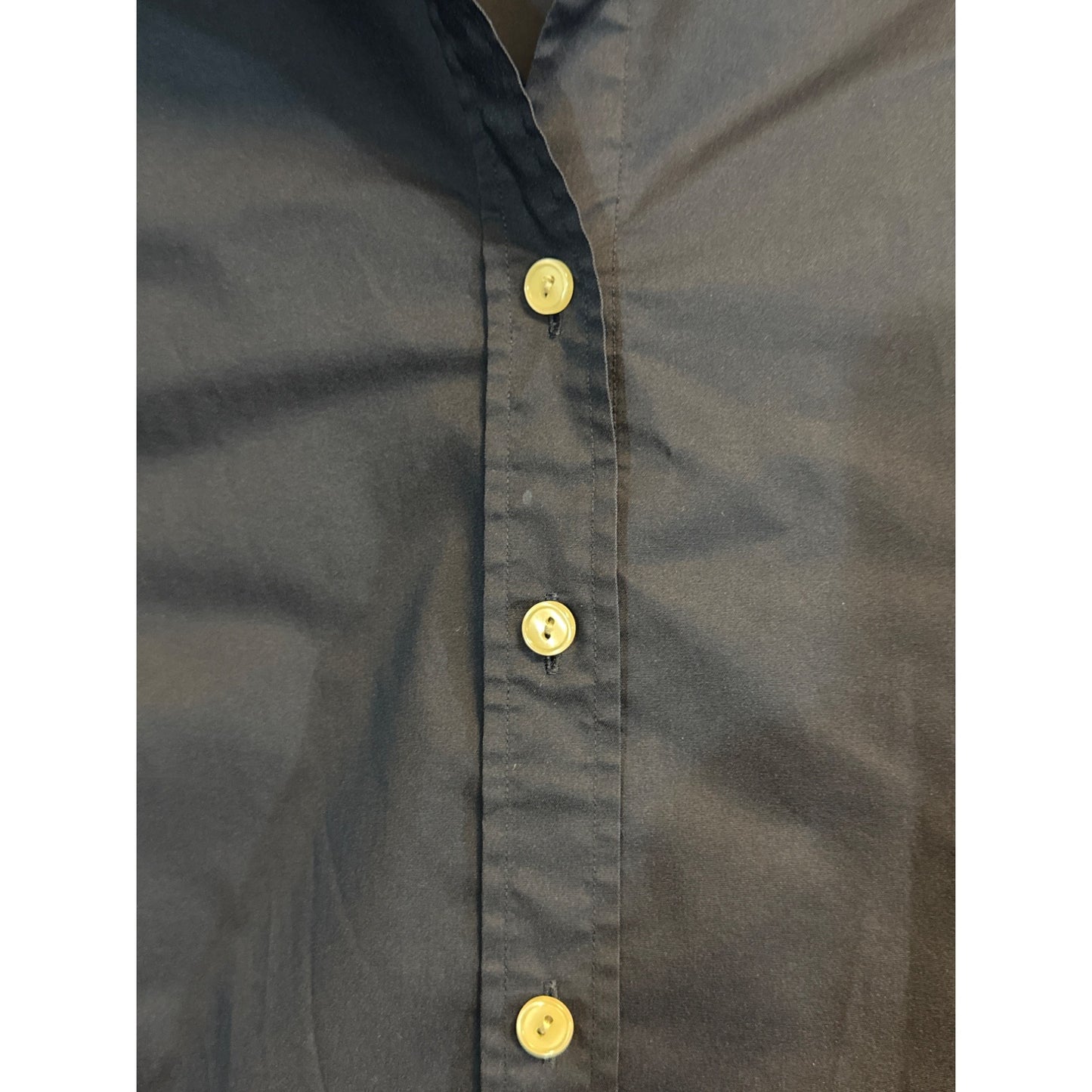 Hinson Wu Stretch Luxe Cotton Navy Blue Button-Down Shirt Dress Size 10