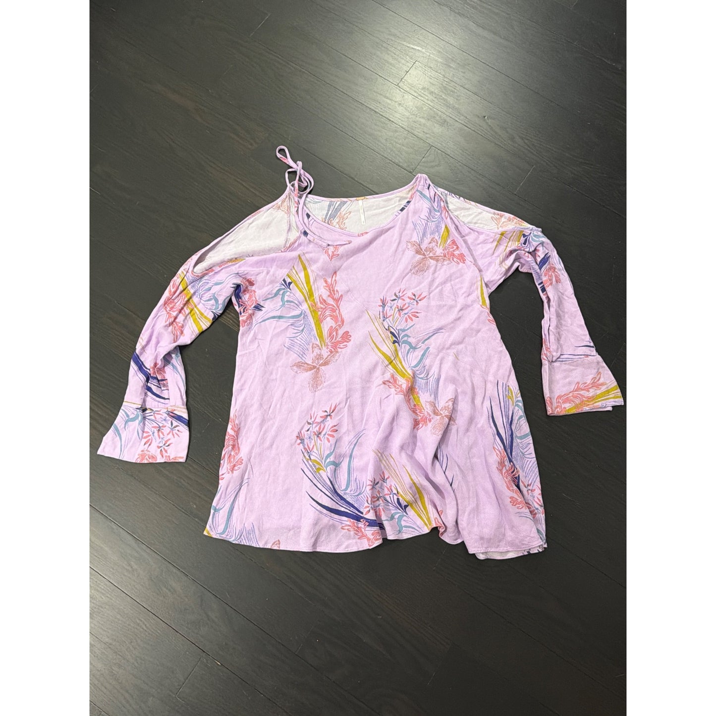 Free People Clear Skies Cold Shoulder Floral Tunic Size M