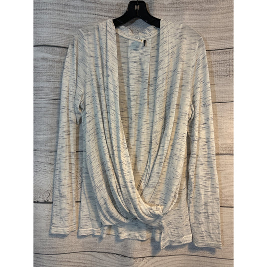 Anthropologie Akemi + Kin Long Sleeve Draped Front Marbled Top Size L