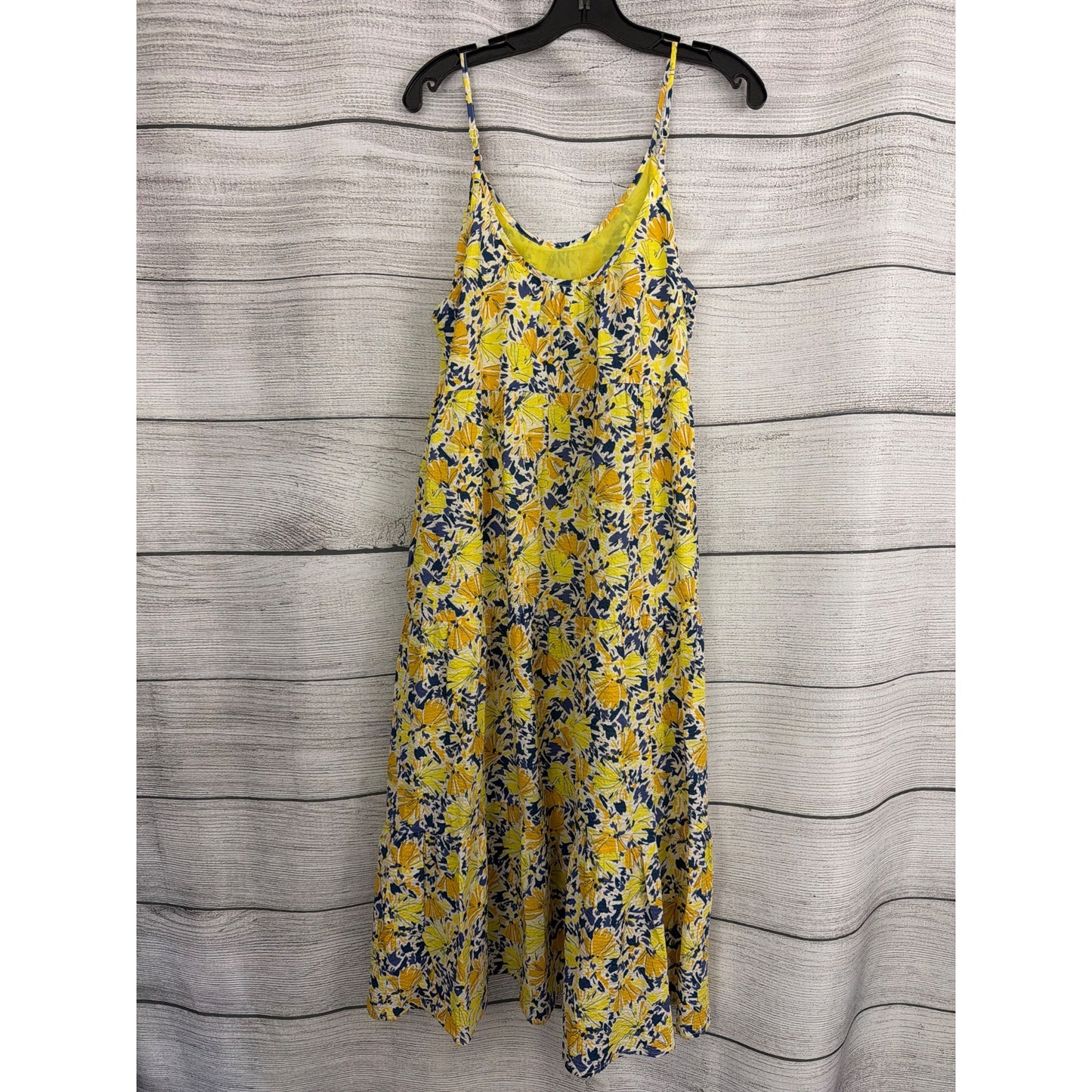 NWOT THML Yellow & Blue Floral Sleeveless Midi Dress Size S