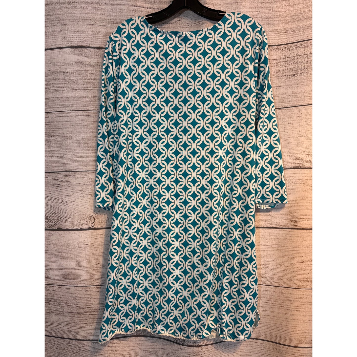 Dotti Blue & White Patterned Tunic Dress/Coverup Size M