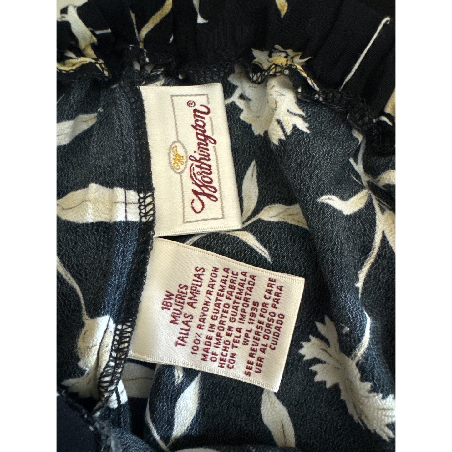 Worthington Black & White Floral Skirt 18W