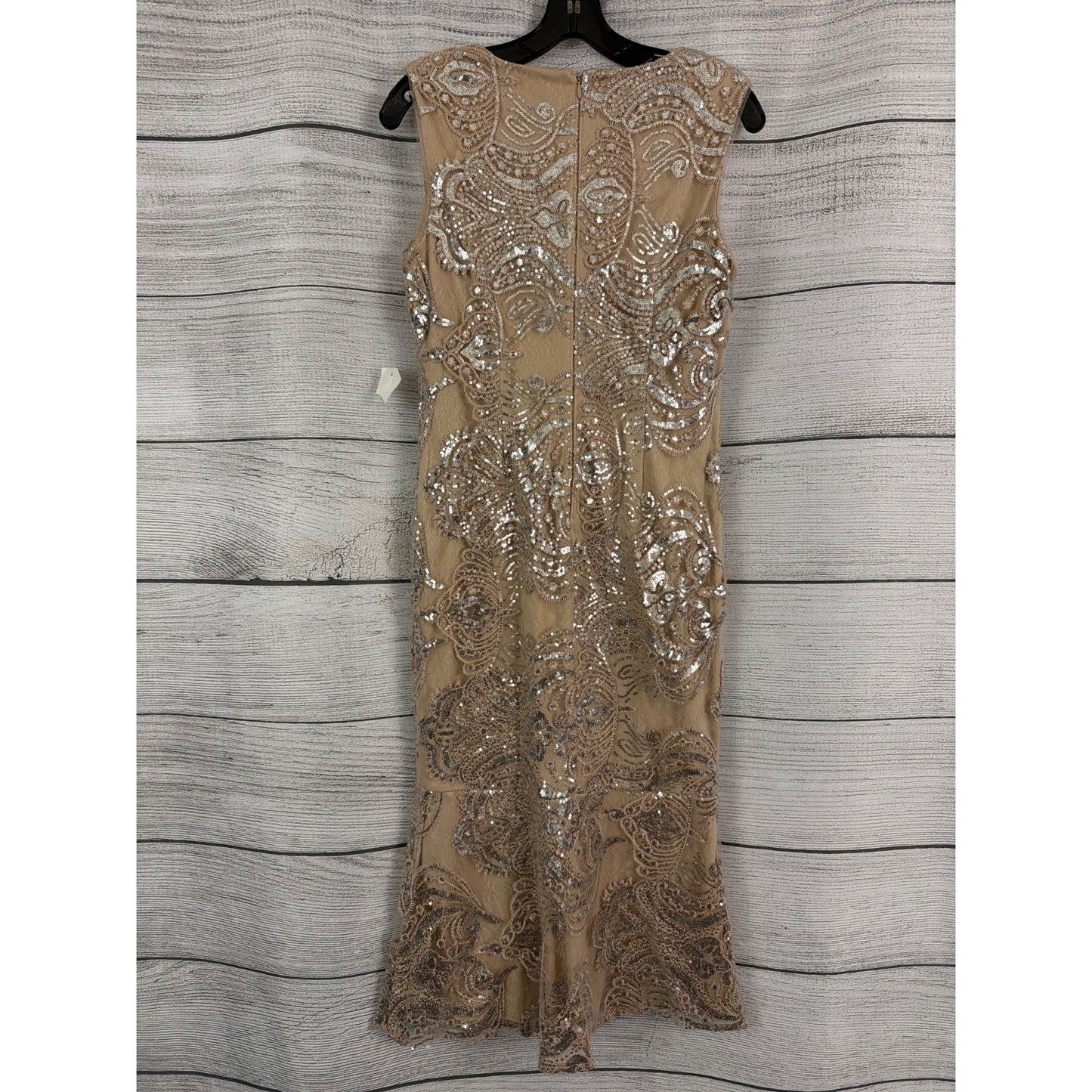 NWT Marina Champagne Sequin Midi Dress Size 6