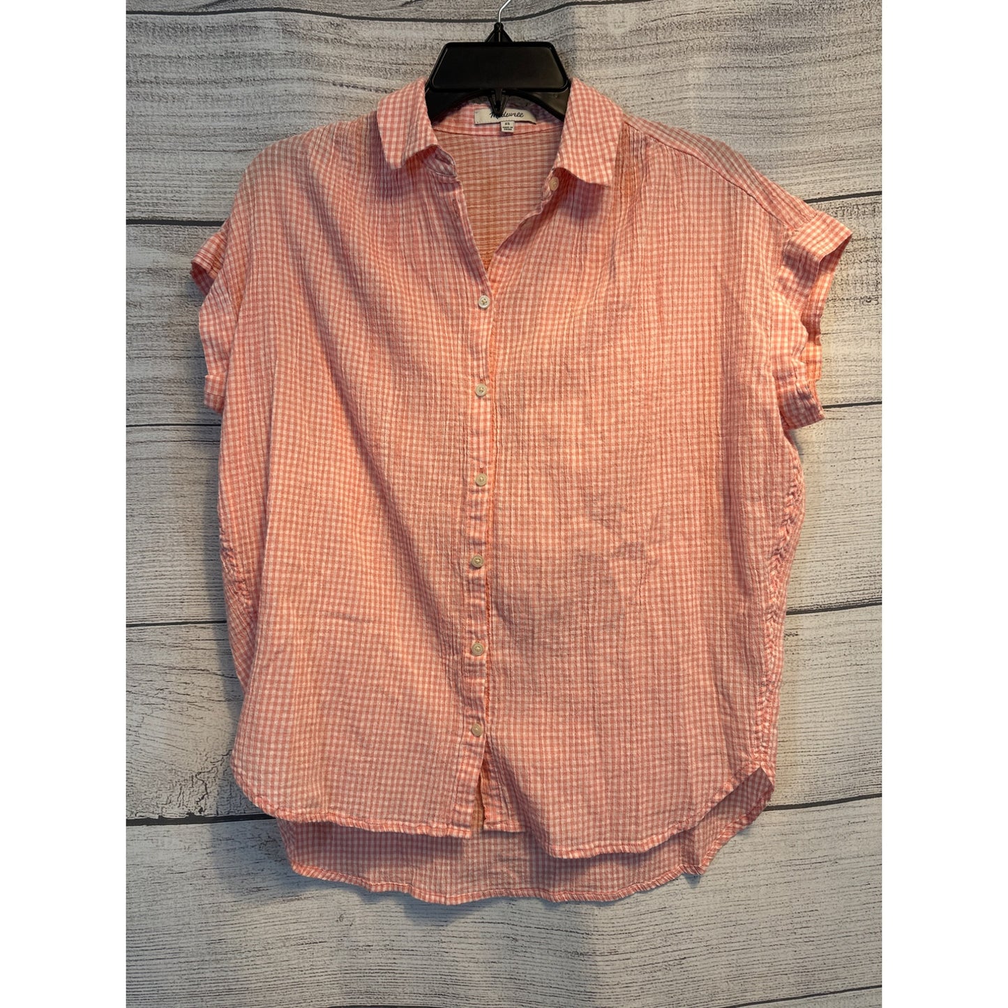 Madewell Pink Gingham Button-Up Shirt Size XS