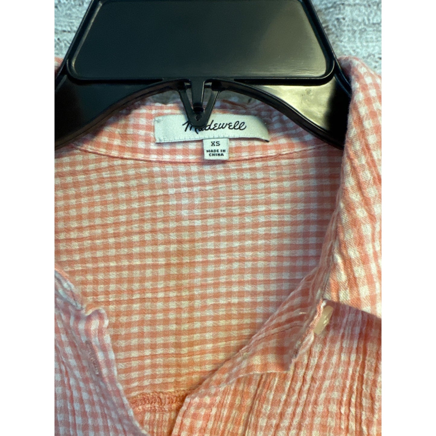 Madewell Pink Gingham Button-Up Shirt Size XS