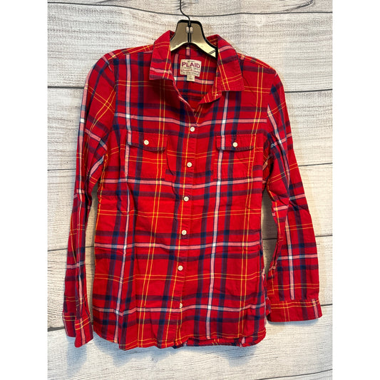 Old Navy Plaid Flannel Button-Up Shirt Size S