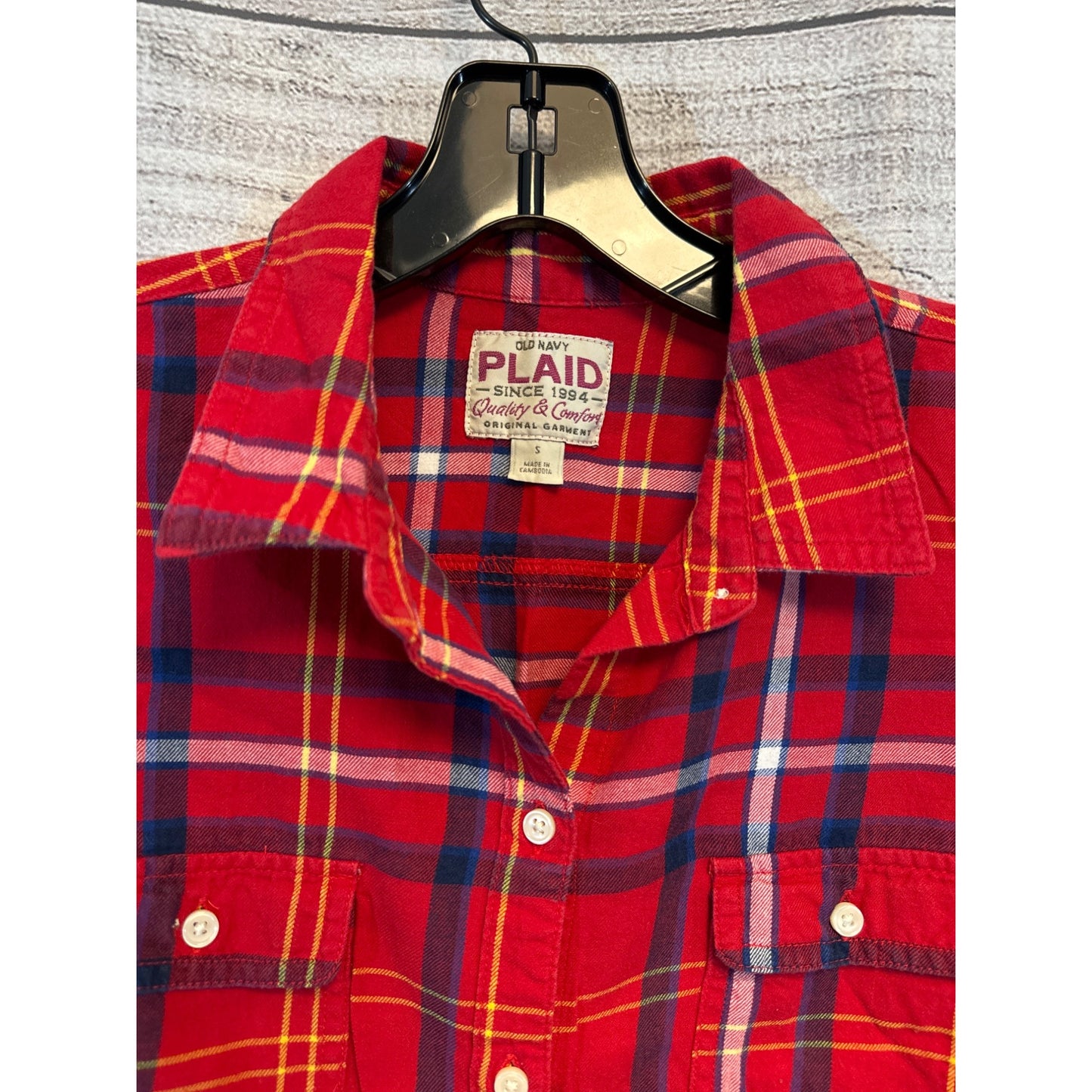 Old Navy Plaid Flannel Button-Up Shirt Size S