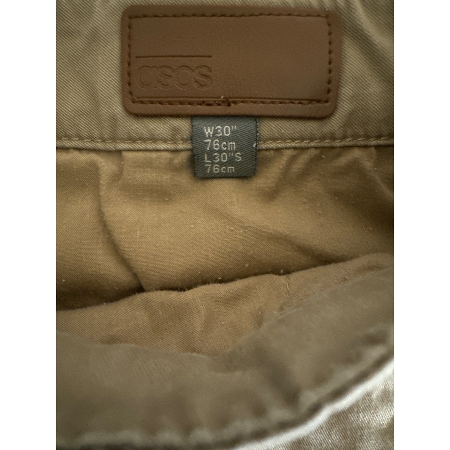 ASOS Mens Khaki Casual Chinos 30x30