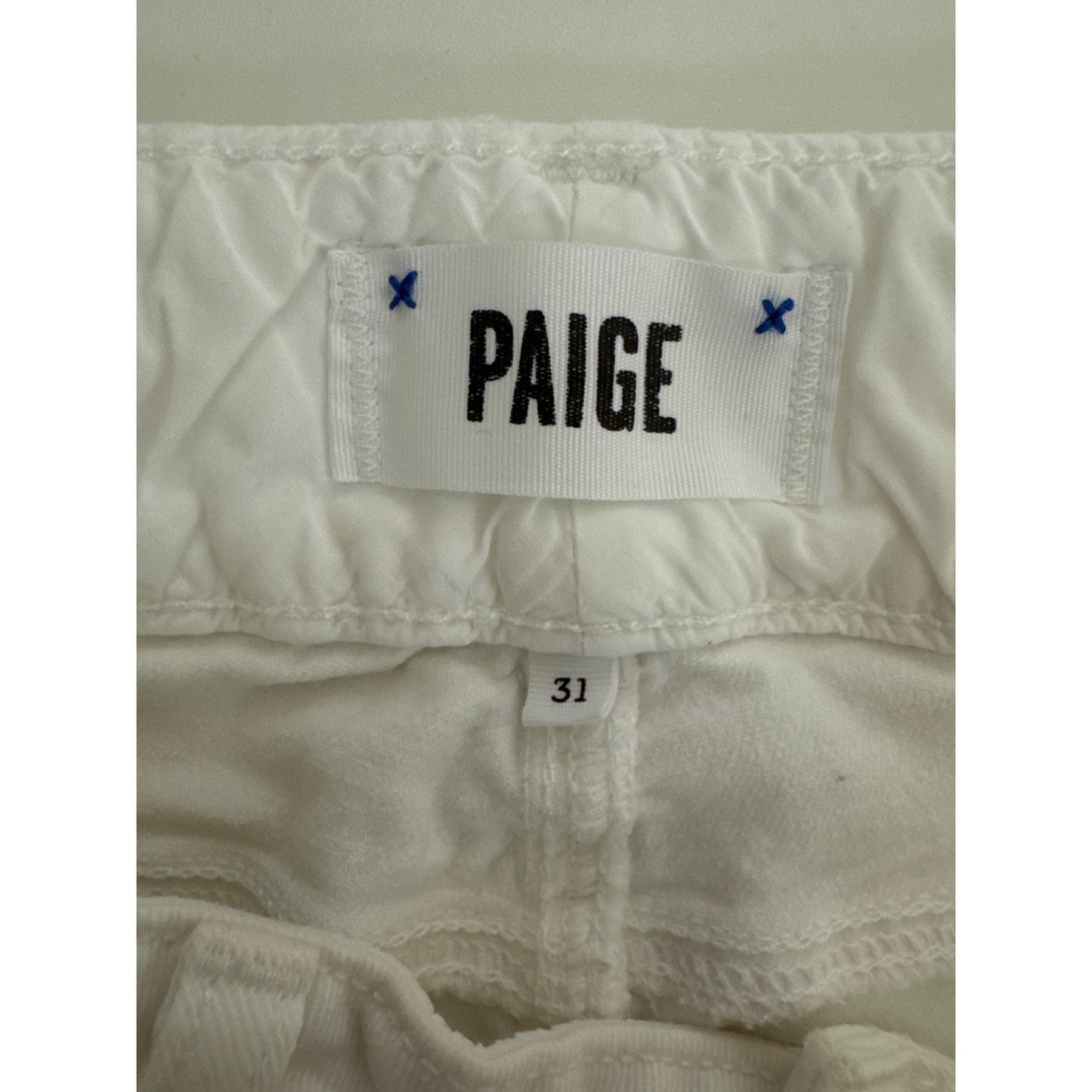 Paige Hidden Hills Straight White Jeans Size 31