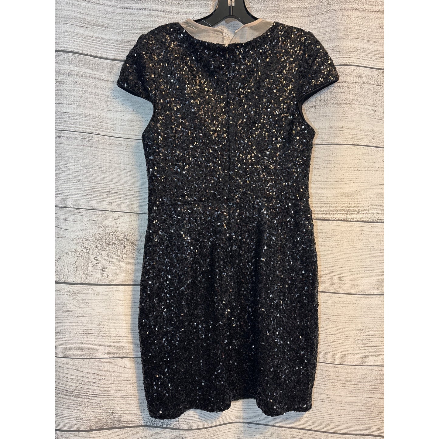 Aidan Mattox Plunging Illusion Sequined Sheath Dress Size 12