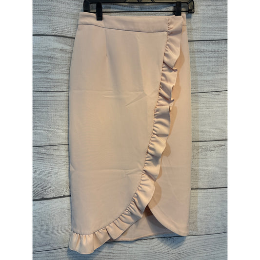 ASOS Pink Ruffle Front Pencil Skirt Size S