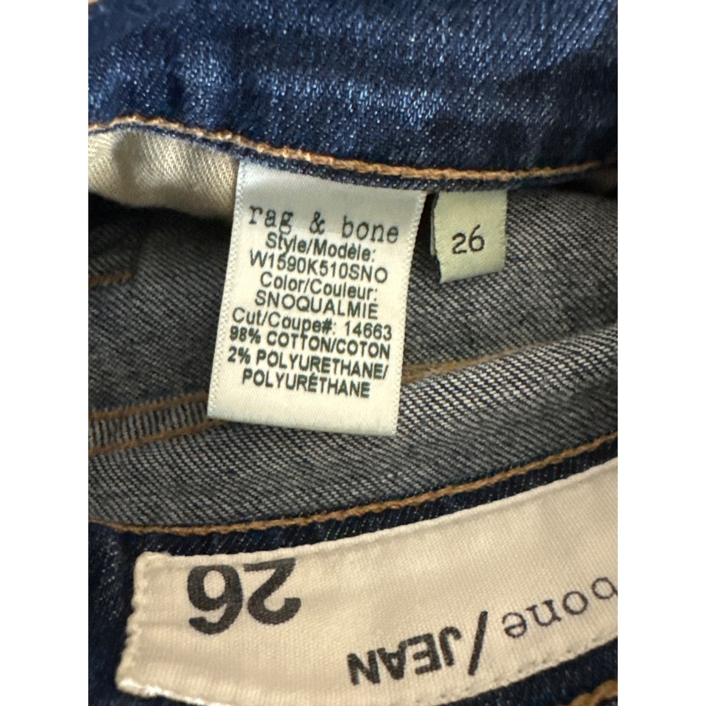 Rag & Bone Dre Slim Fit Blue Jeans Size 26