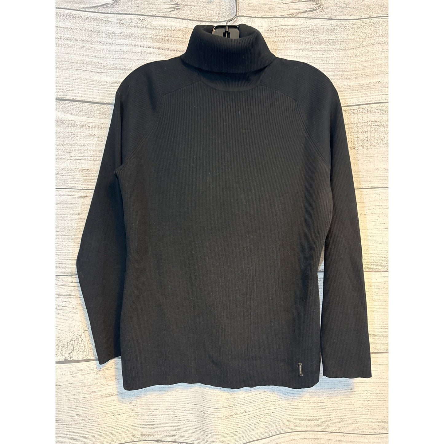 Tory Burch Black Turtleneck Ribbed Sweater L