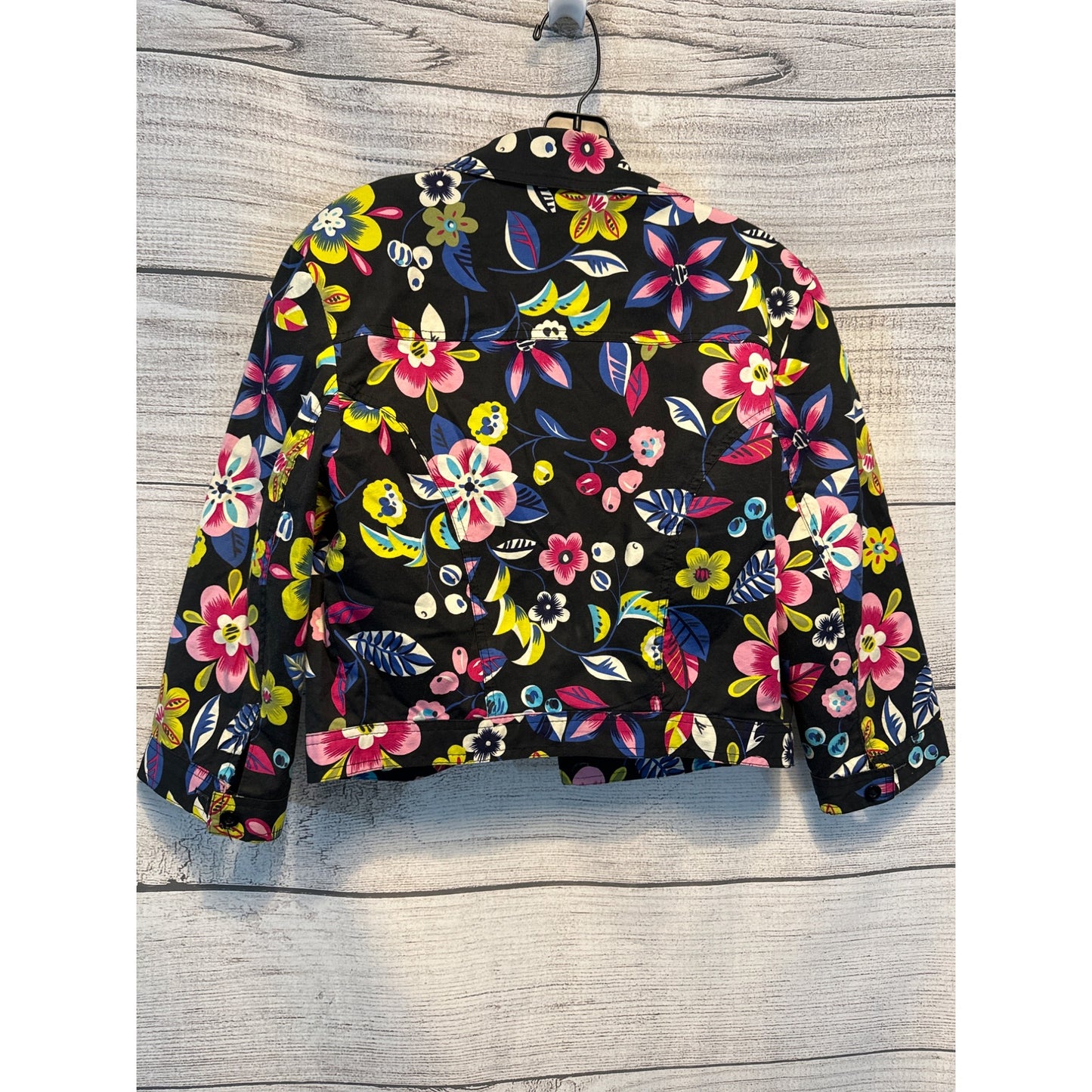 Bellagio Floral Cropped Button Down Jacket Size 6