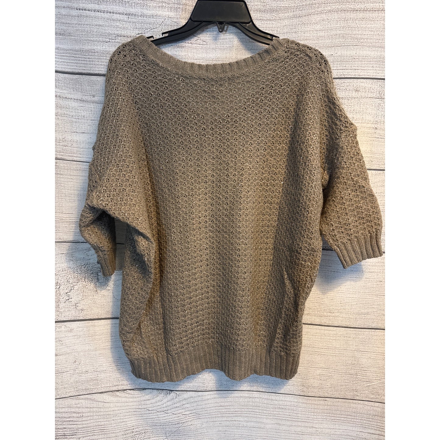 RDI Taupe Knit Sweater With Metallic Threading Size M
