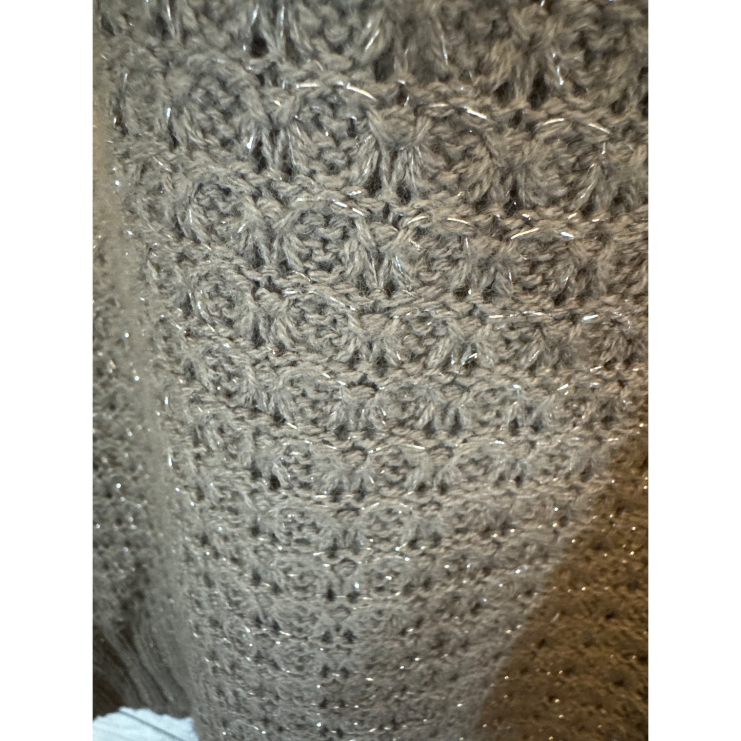RDI Taupe Knit Sweater With Metallic Threading Size M