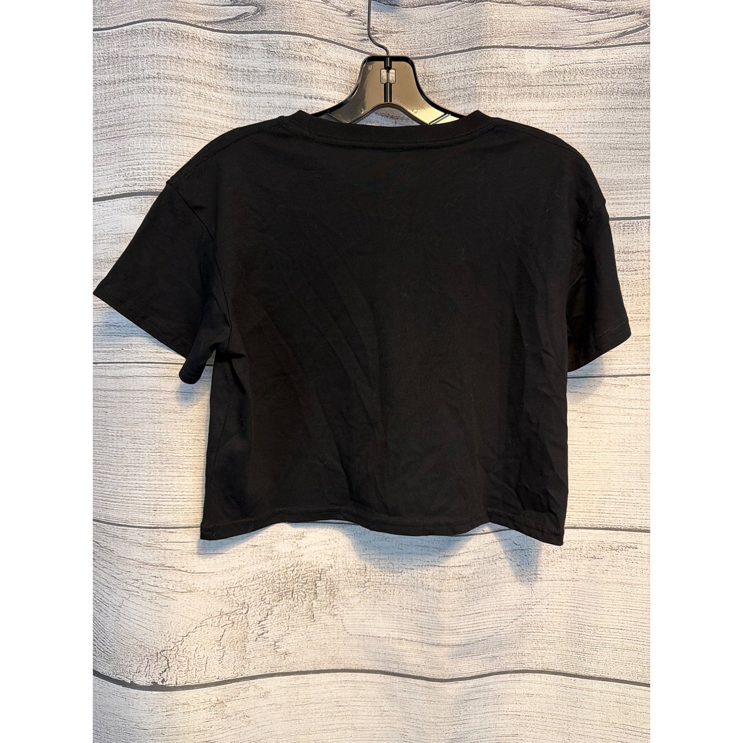 Ascolour Black Crop Top With "Pasta James Kennedy" Graphic Size XS