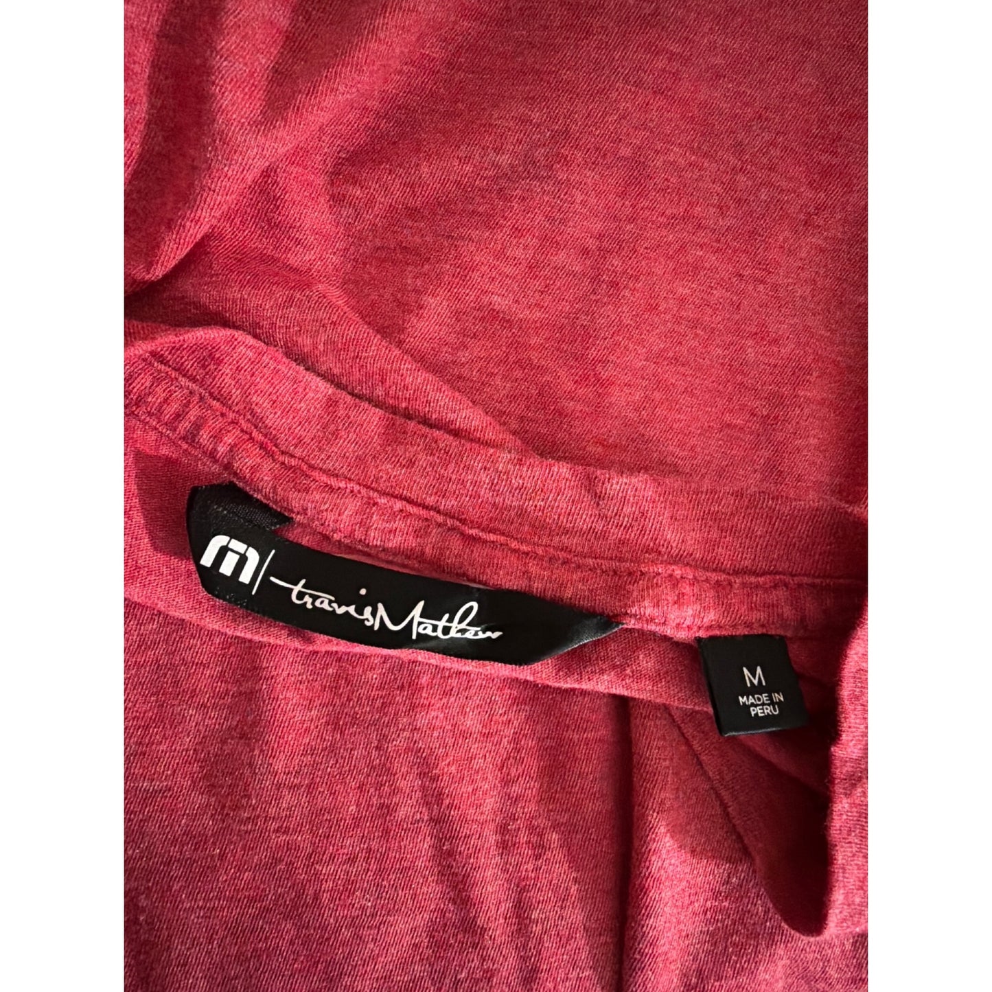 Mens Travis Mathew Red Heather V-Neck T-Shirt Size M
