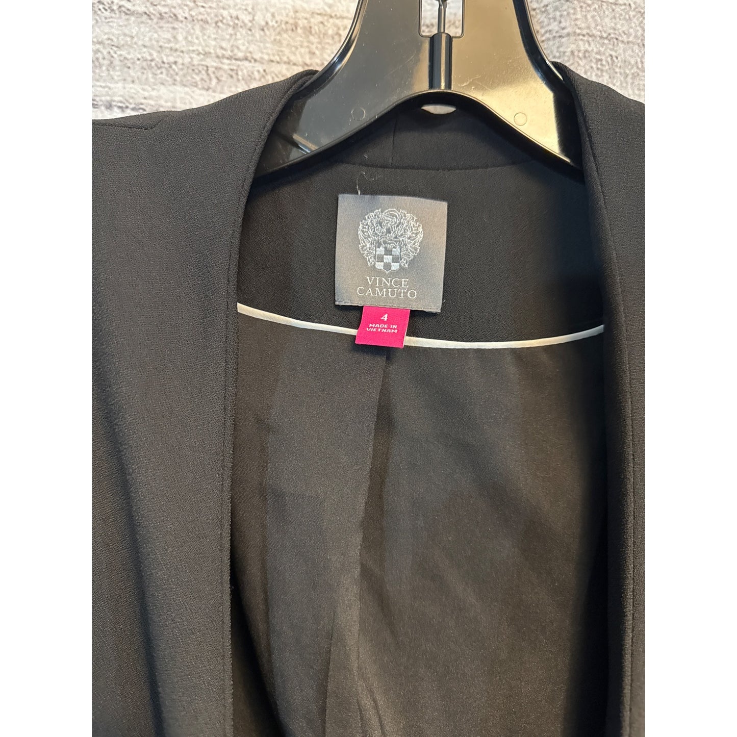 Vince Camuto Black Tailored Draped Blazer Jacket Size 4