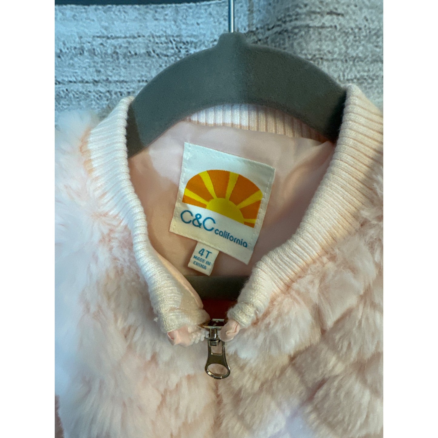 NWOT C&C California Pink Faux Fur Jacket Size 4T