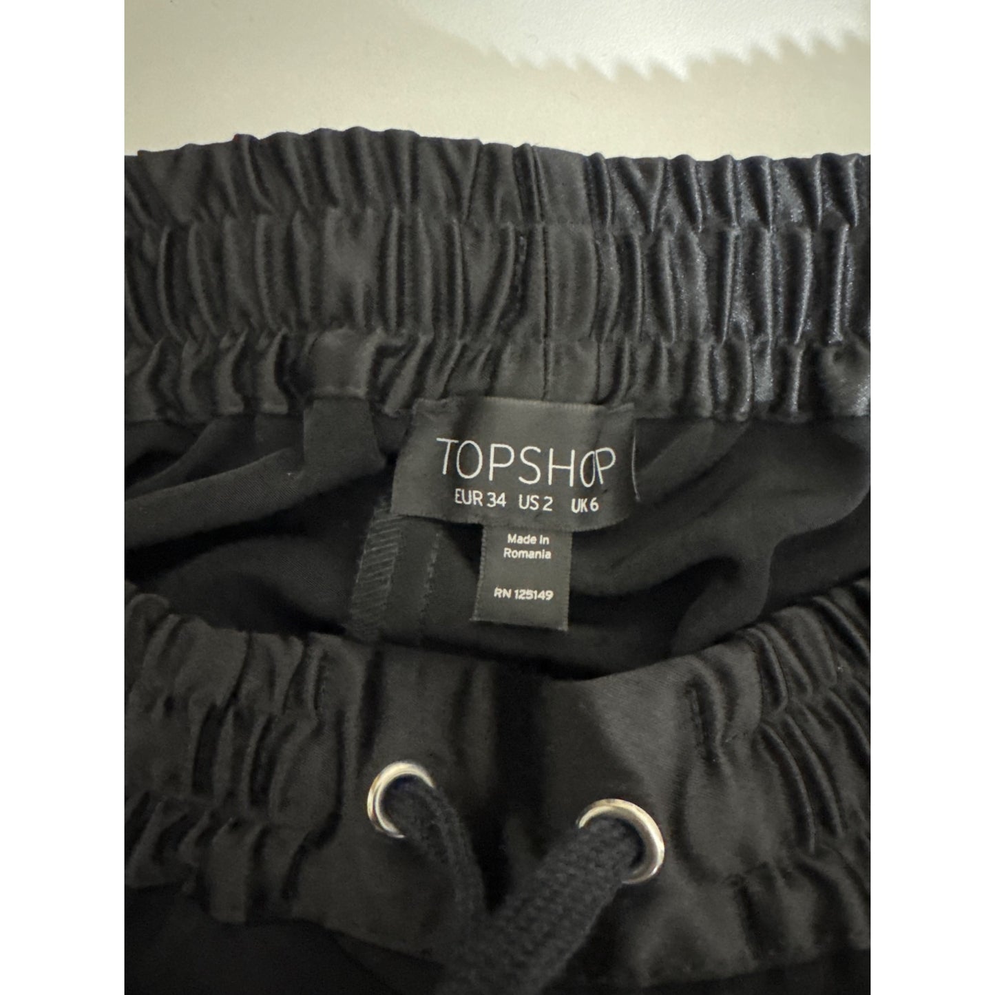 Topshop Black Jogger with Tuxedo Stripe Pants US 2