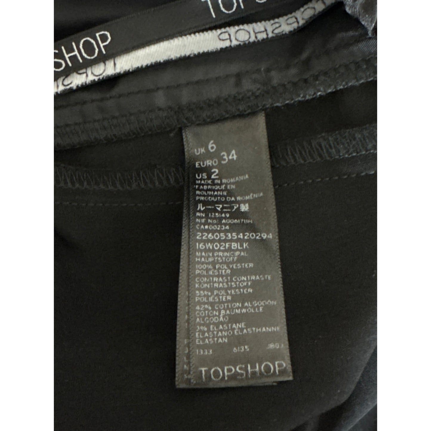 Topshop Black Jogger with Tuxedo Stripe Pants US 2