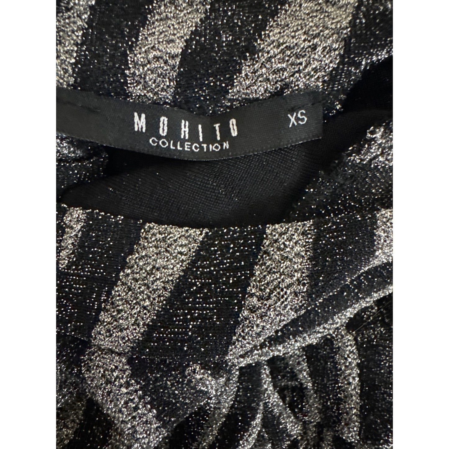 Mohito Shimmery Metallic Zebra Print Wrap Dress Size XS