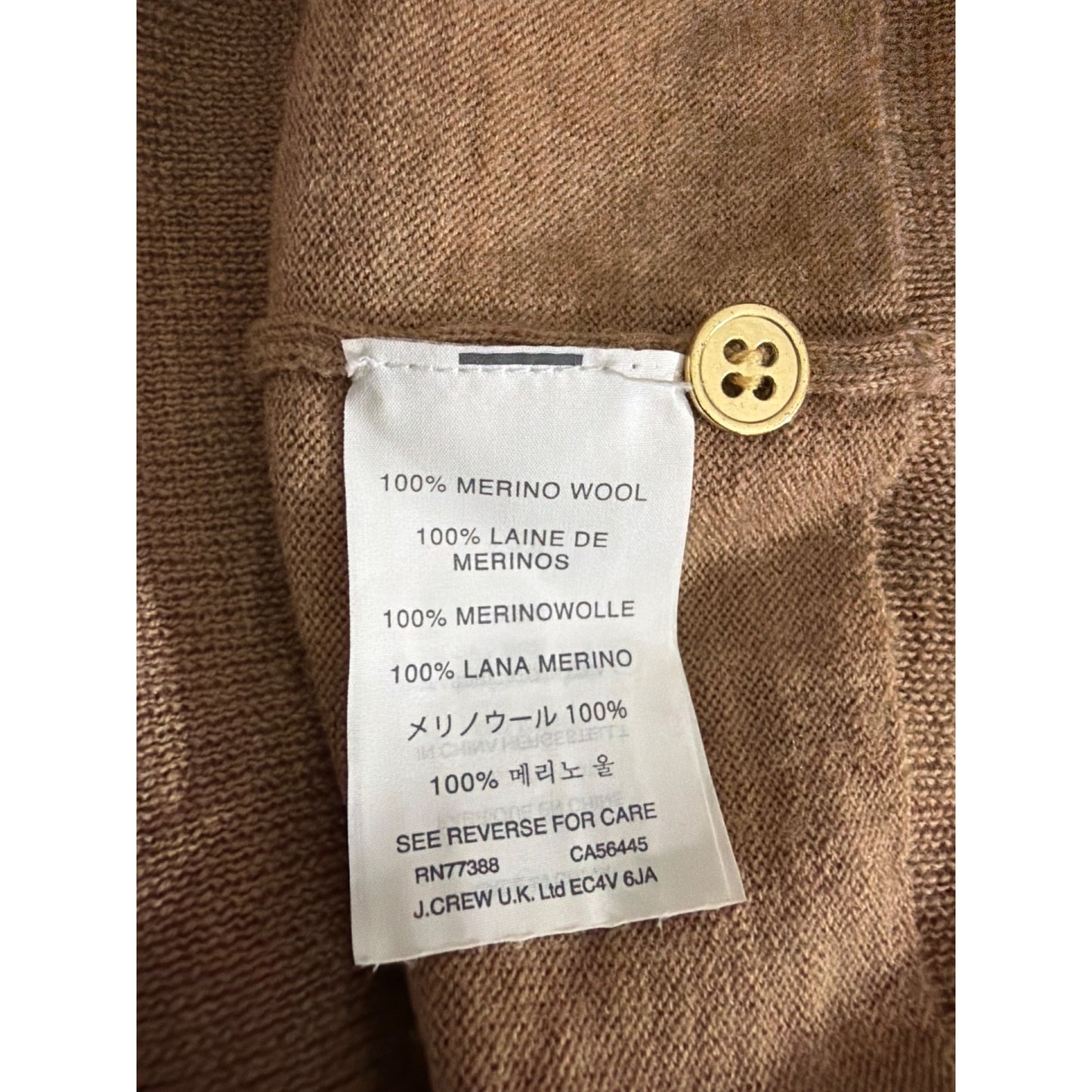 J. Crew Tan Merino Wool Cardigan Size XS