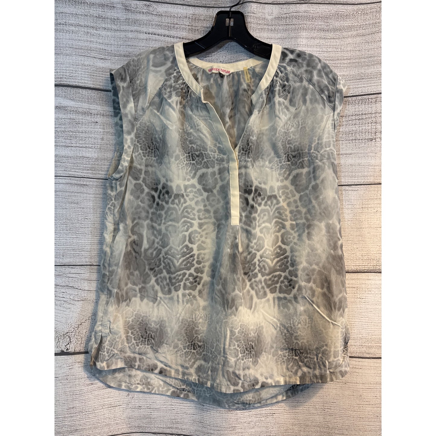 Rebecca Taylor Animal Print Sleeveless Blouse Size 10
