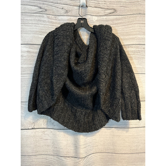 Hinge Womens Gray Knit Cowl Neck Cardigan Sweater Size M/L