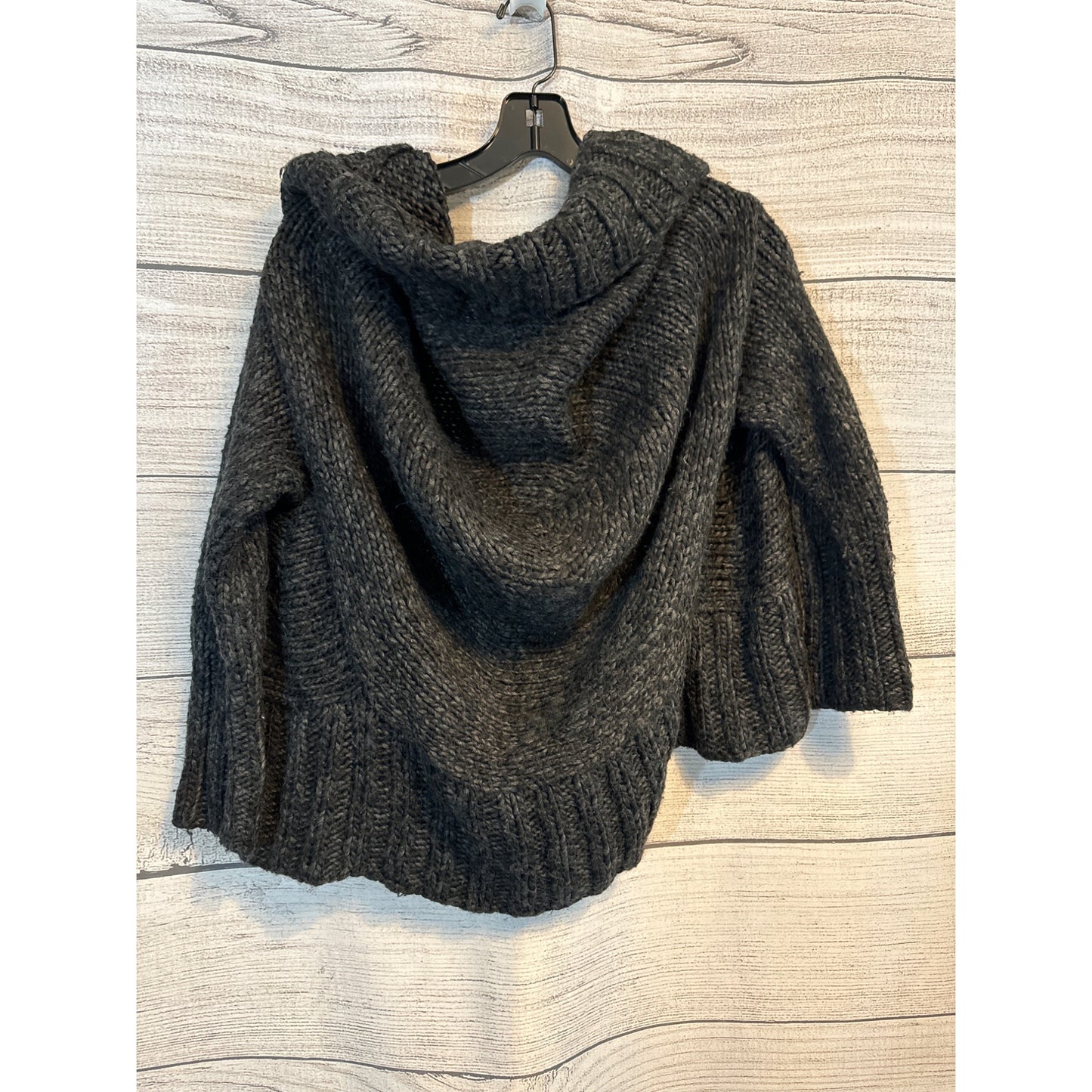 Hinge Womens Gray Knit Cowl Neck Cardigan Sweater Size M/L