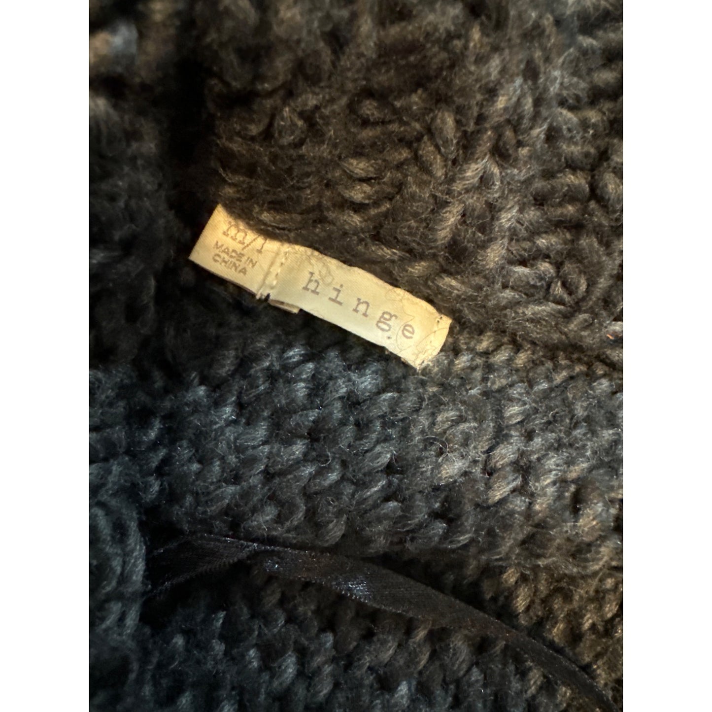 Hinge Womens Gray Knit Cowl Neck Cardigan Sweater Size M/L