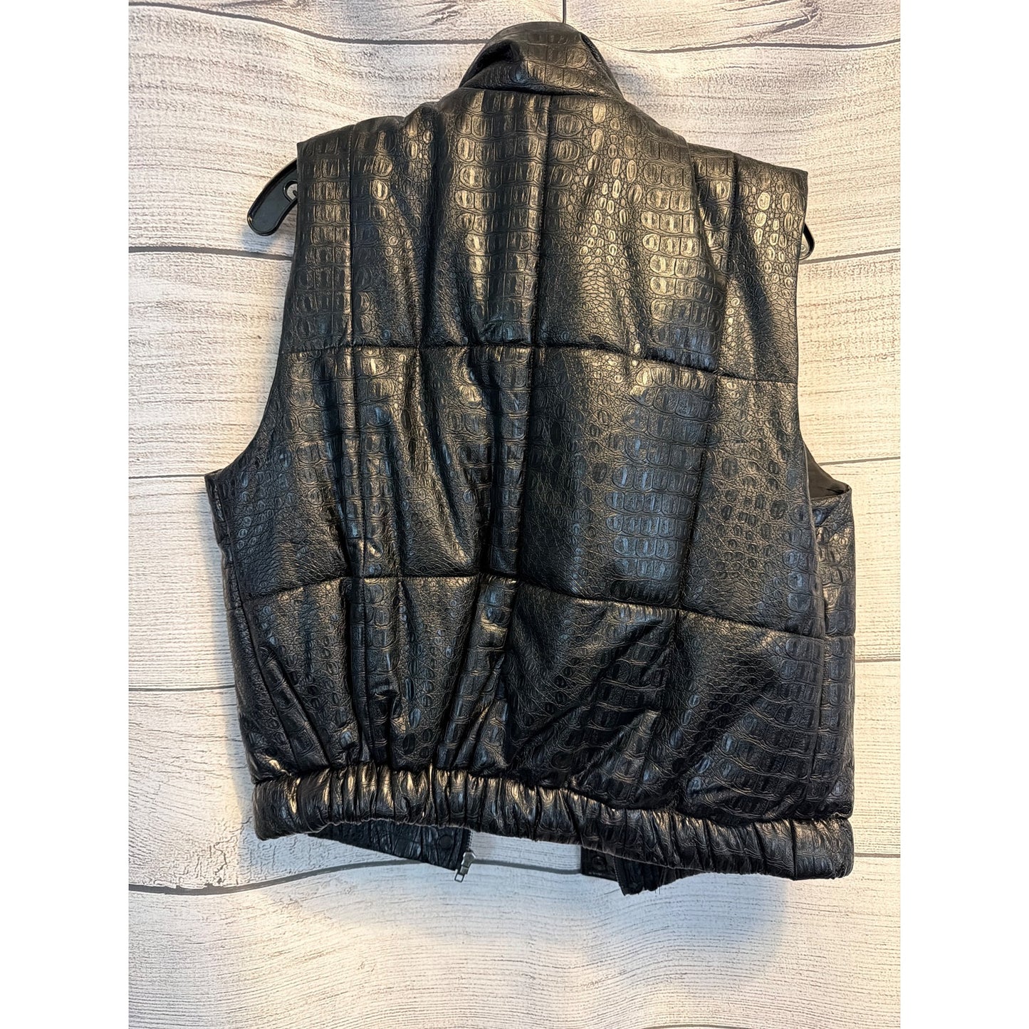 Vintage Havana Faux Crocodile Leather Puffer Vest Size S