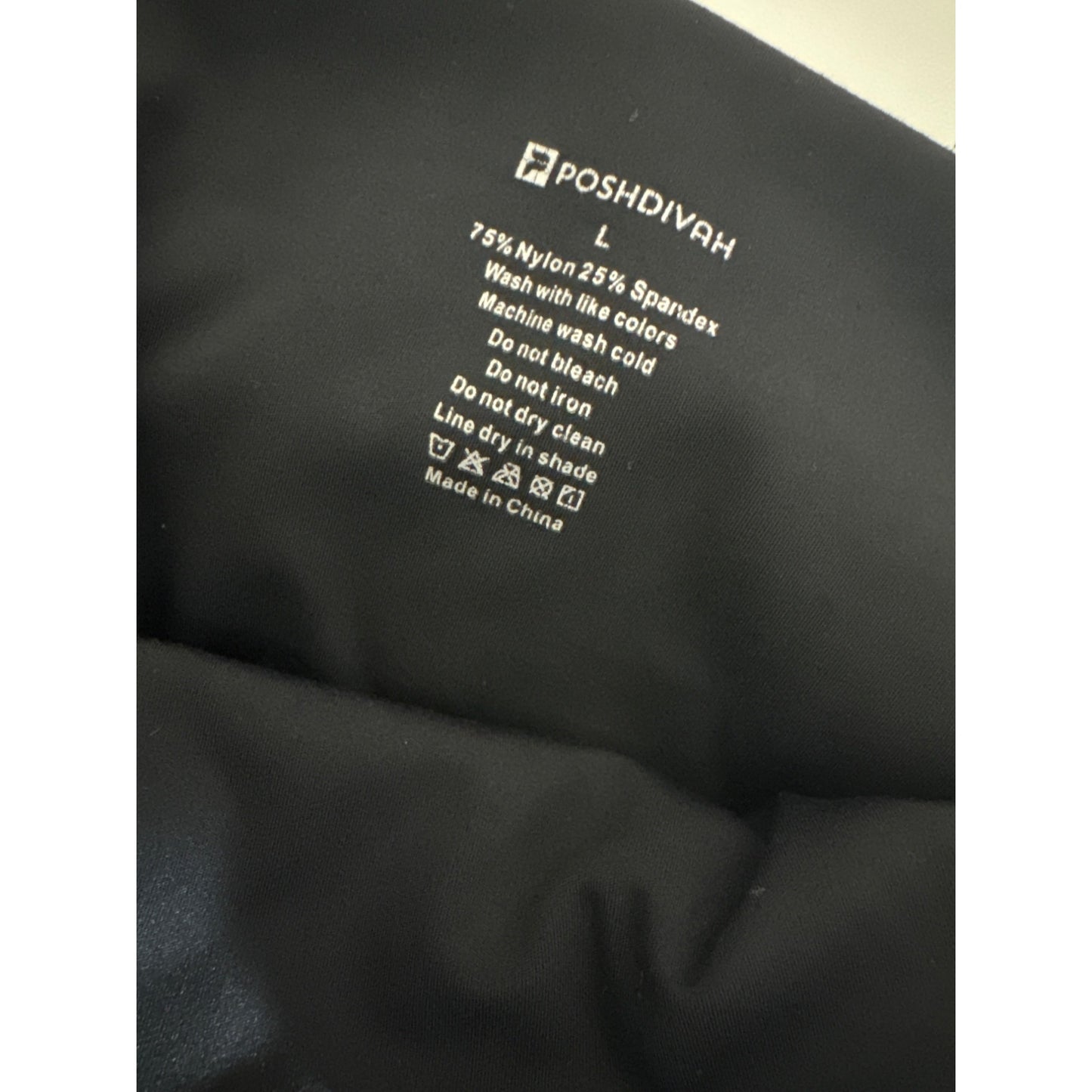 Poshdivah Maternity High-Waisted Black Leggings L