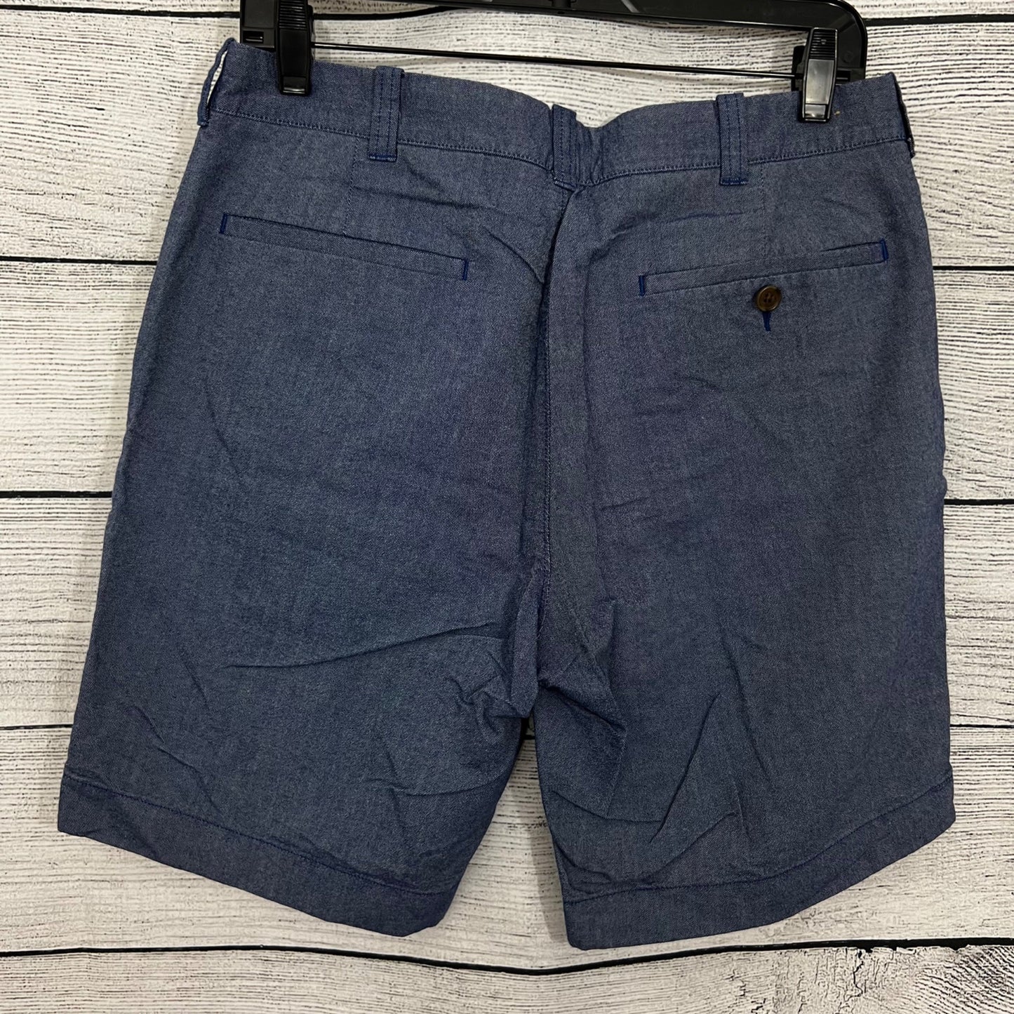 J. Crew Mens Blue Chambray Shorts, Size 33