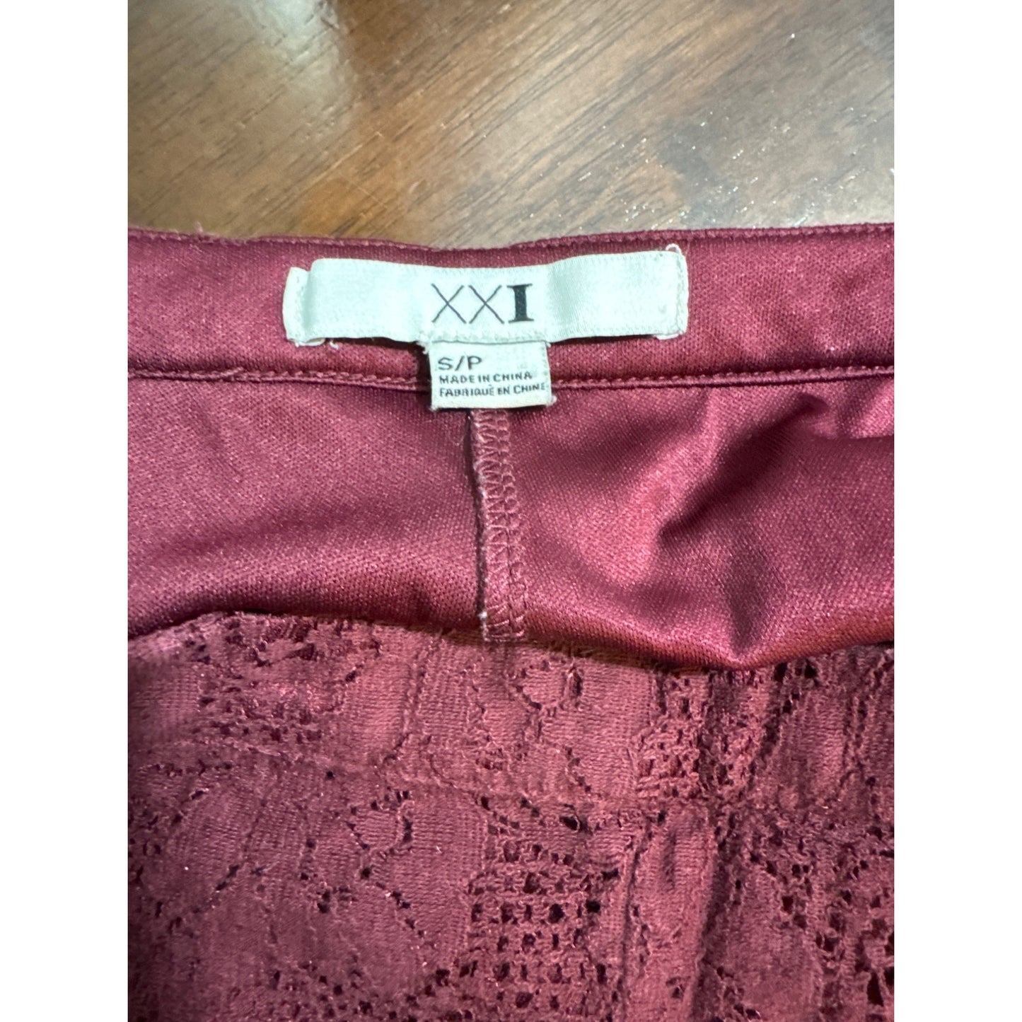 Forever 21 Maroon Lace Shorts Size S