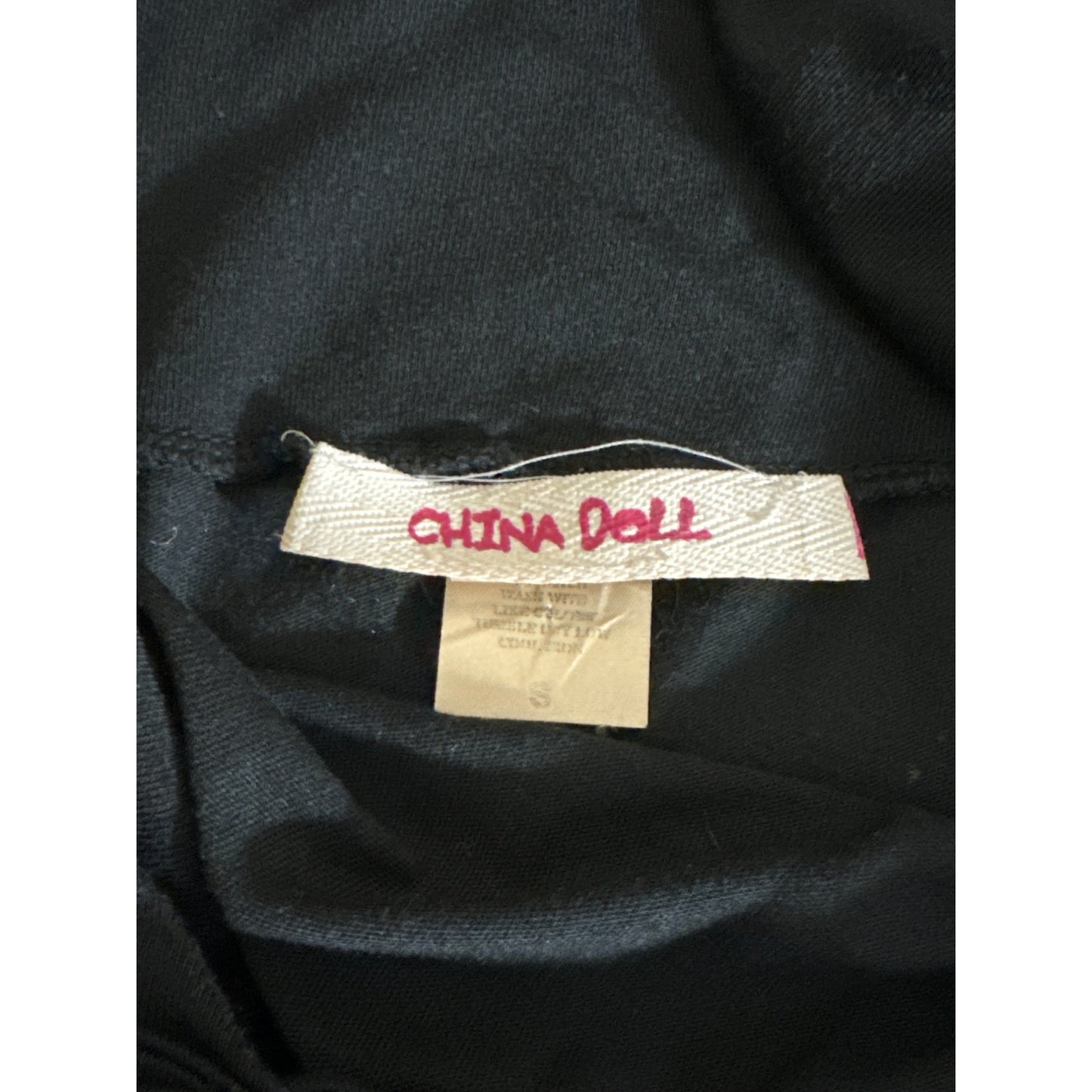 China Doll Black Sleeveless Cowl Neck Top Size S
