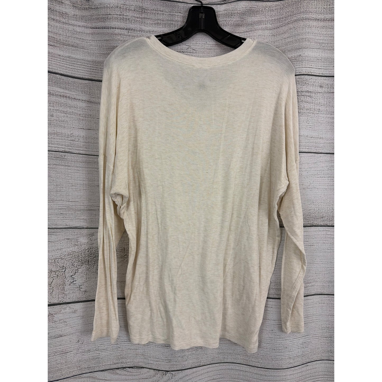 CAbi Long-Sleeve Cream Lightweight Top Size S