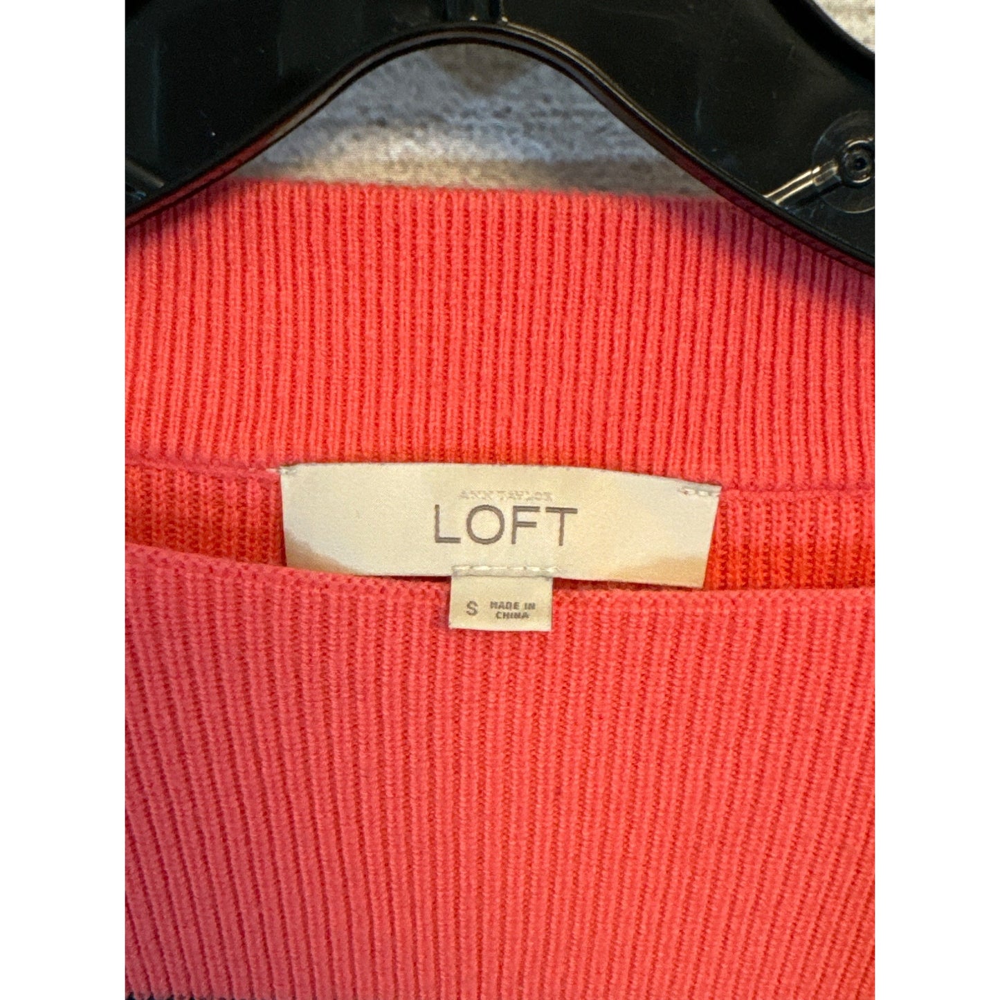 Ann Taylor Loft Salmon Striped Sweater Size S