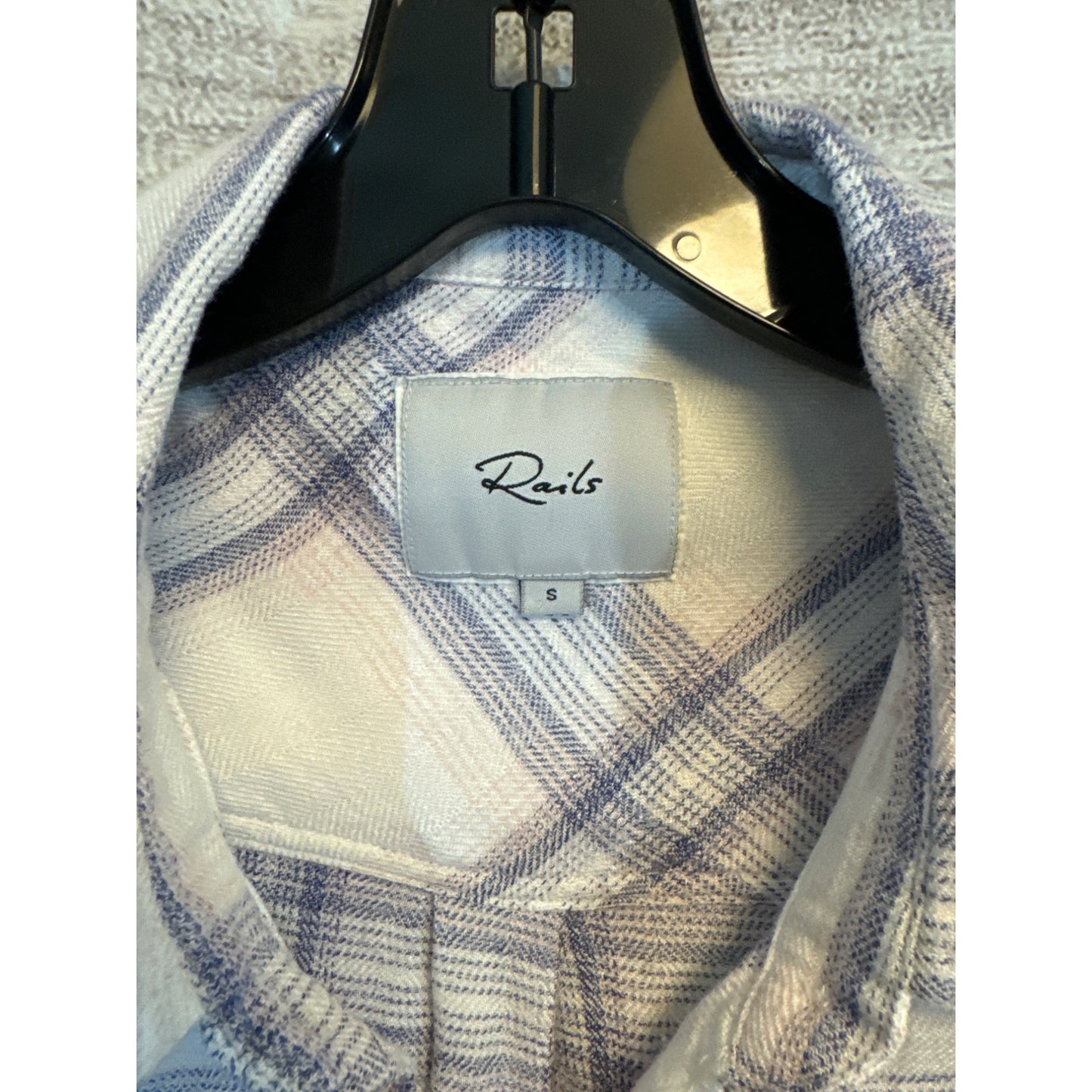 Rails Hunter Slate Rose White Button Up Plain Shirt Size S