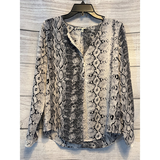 Joie Silk Snakeskin Long Sleeve Blouse Size S