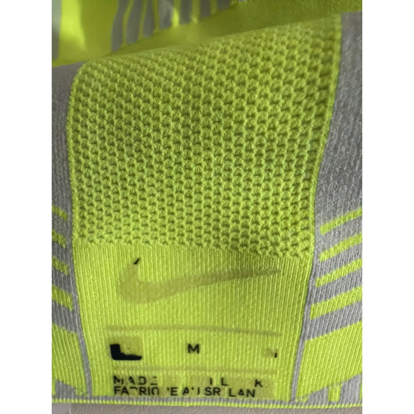 Nike FE/NOM Flyknit Volt/Lime High-Support Sports Bra Size M