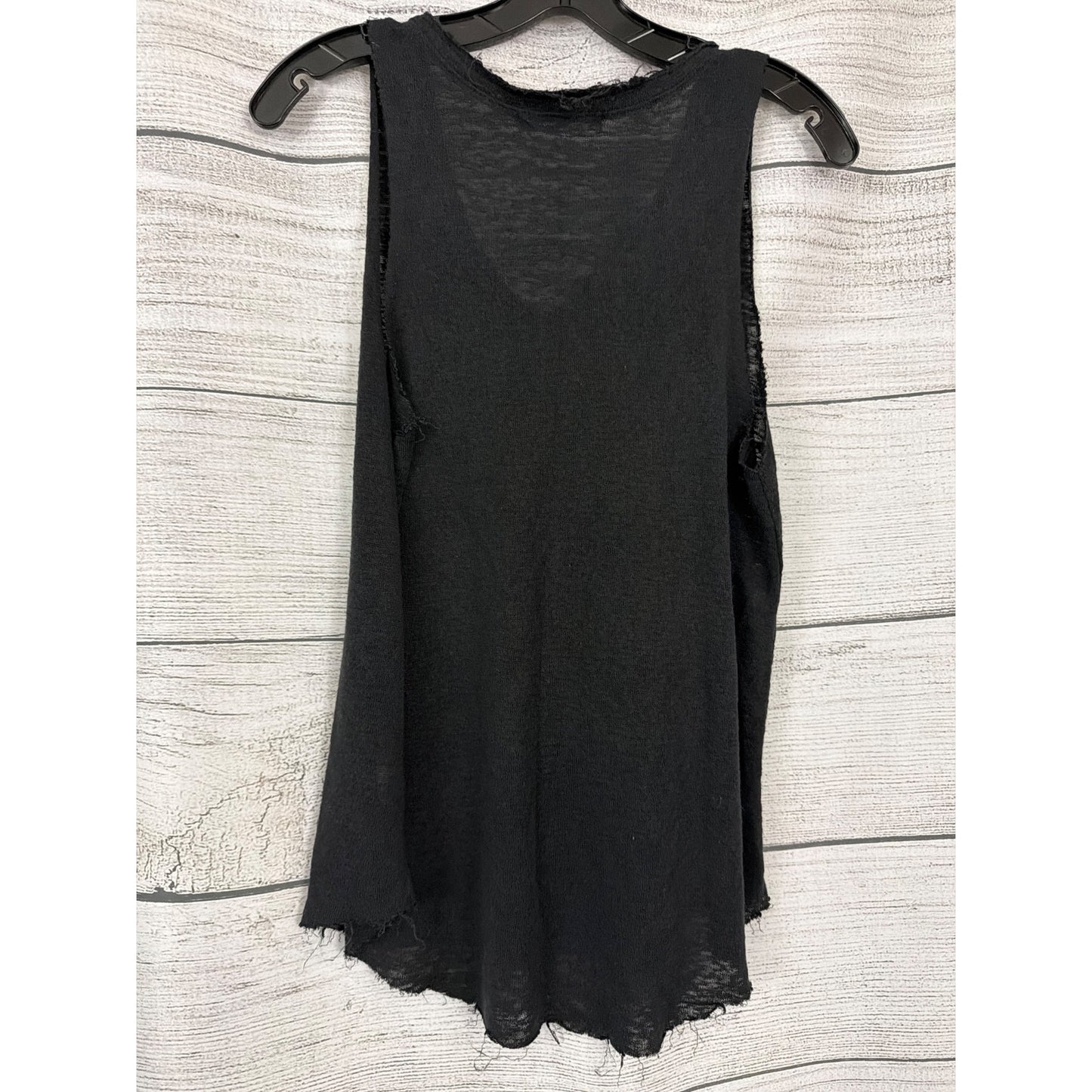 Project Social T Distressed Black Sleeveless Tank Top Size M