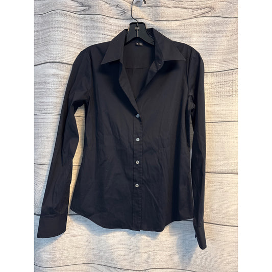 Theory Black Button-Up Long Sleeve Womens Shirt S