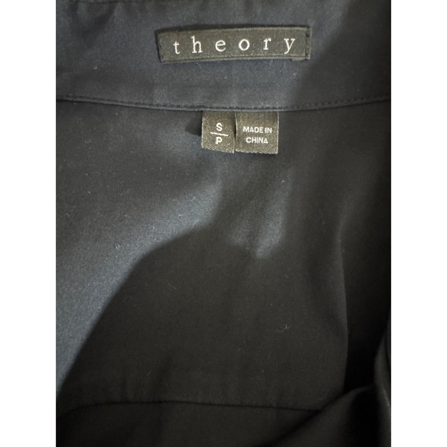 Theory Black Button-Up Long Sleeve Womens Shirt S