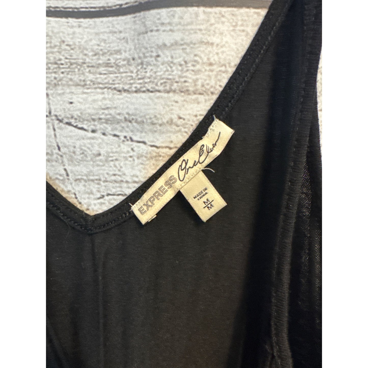 Express One Eleven Strappy Black Camisole Top With V-Neck Design For Women - Size M