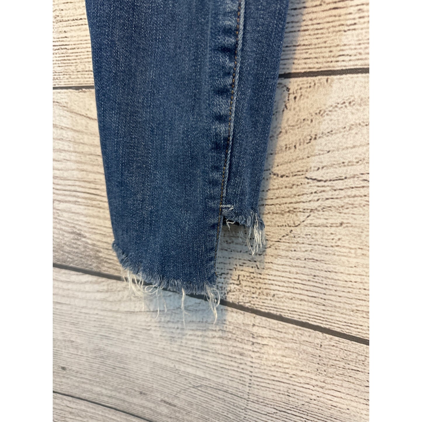 Frame Denim Le High Skinny Crop Jeans Distressed Raw Hem Size 27
