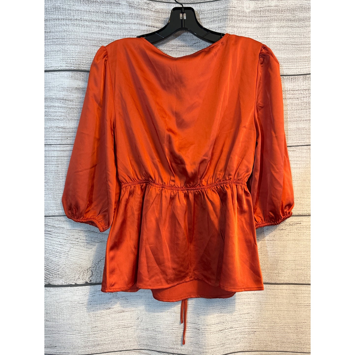 NWT Melrose & Market V-Neck Satin Peplum Blouse Size M