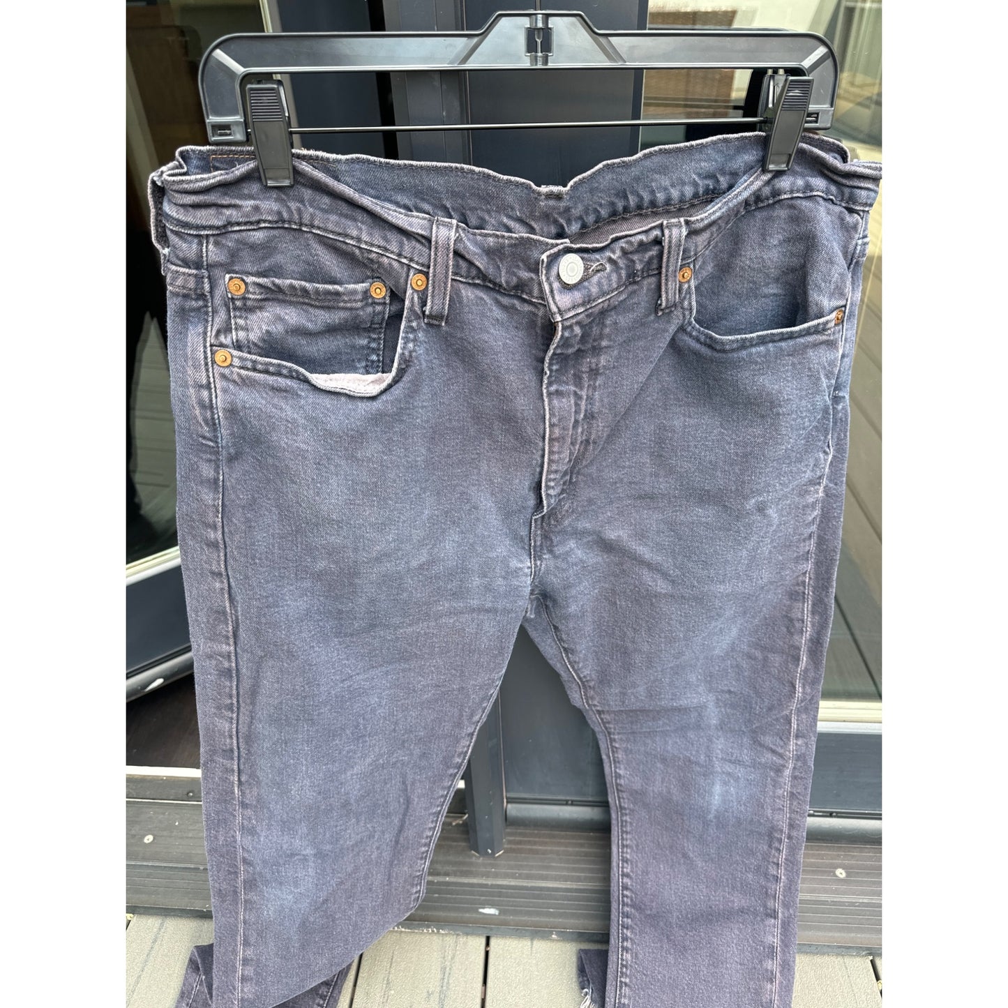 Men's Levis Purple Frayed Hem Waterless Jeans Size 36x32