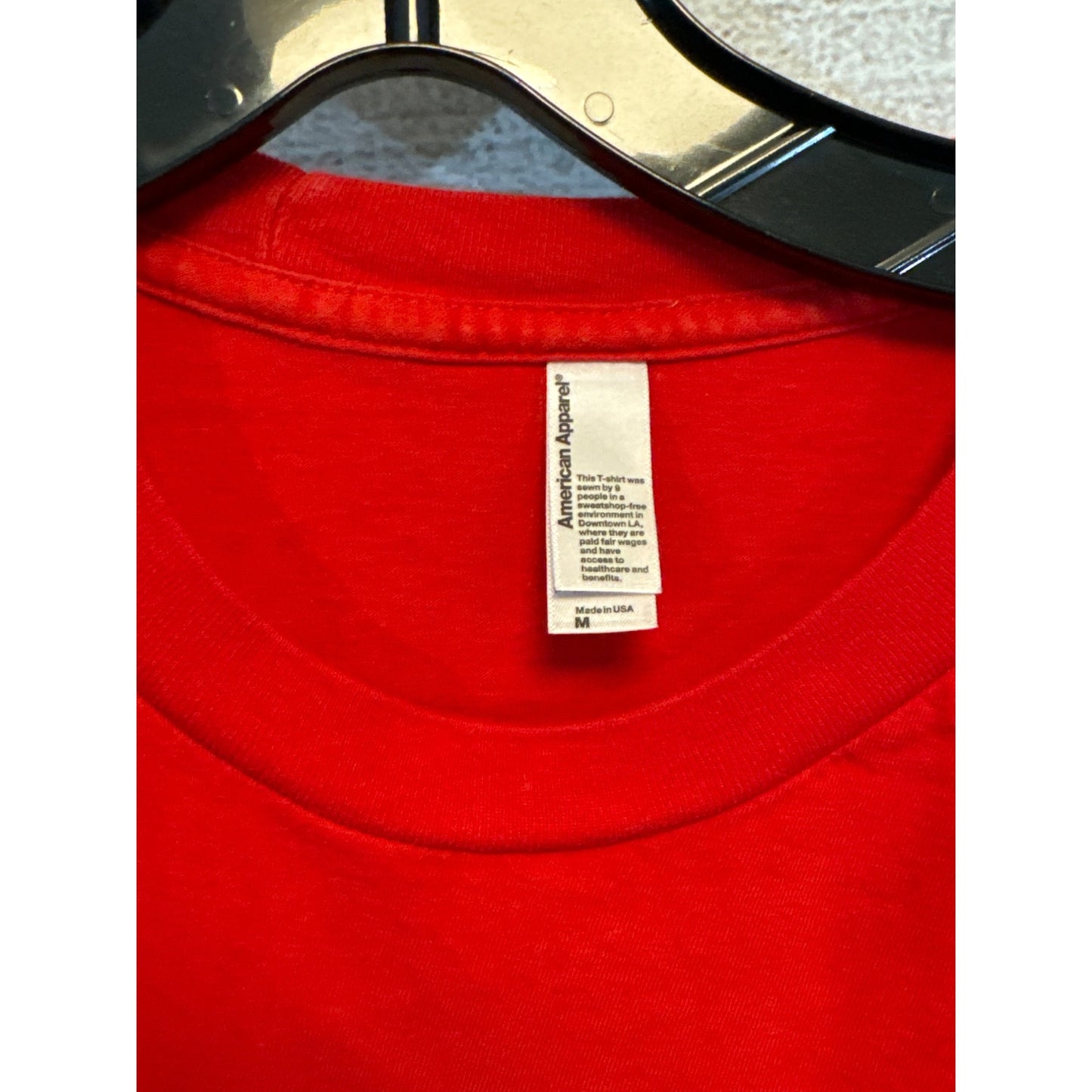Two American Apparel Unisex Cotton Crewneck Tees Size M